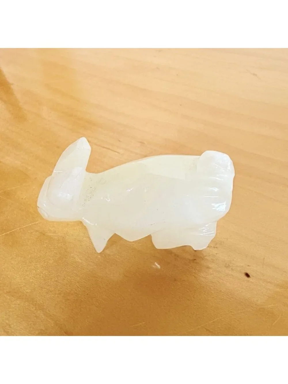 Hand Carved Marble Quartz Stone Bunny Rabbit Gift Miniature Figurine Mini Decor